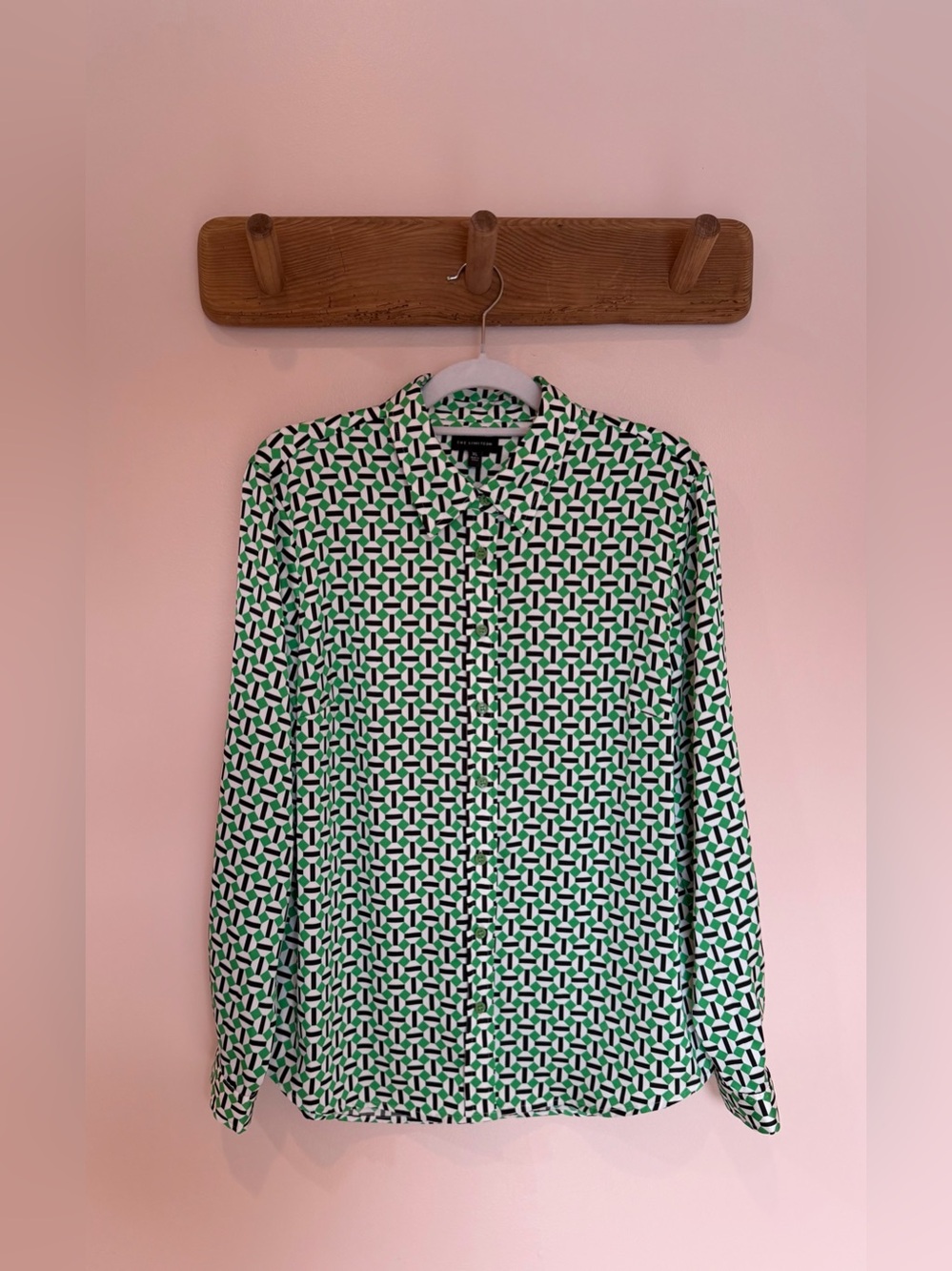 The Limited Green, White & Black Geometric Button-Down Shirt - XL